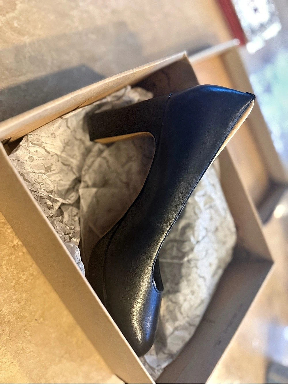 Clarks Jenness Glory Black Leather Heels US 7 M Like New